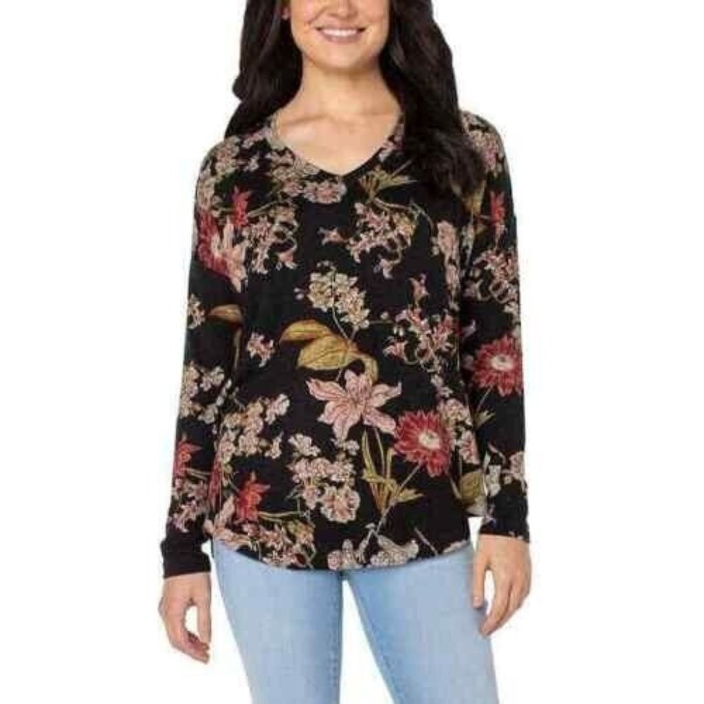Well Worn Women's Pullover Size XL Floral Soft Relax Fit Cottagecore Boho (NEW)